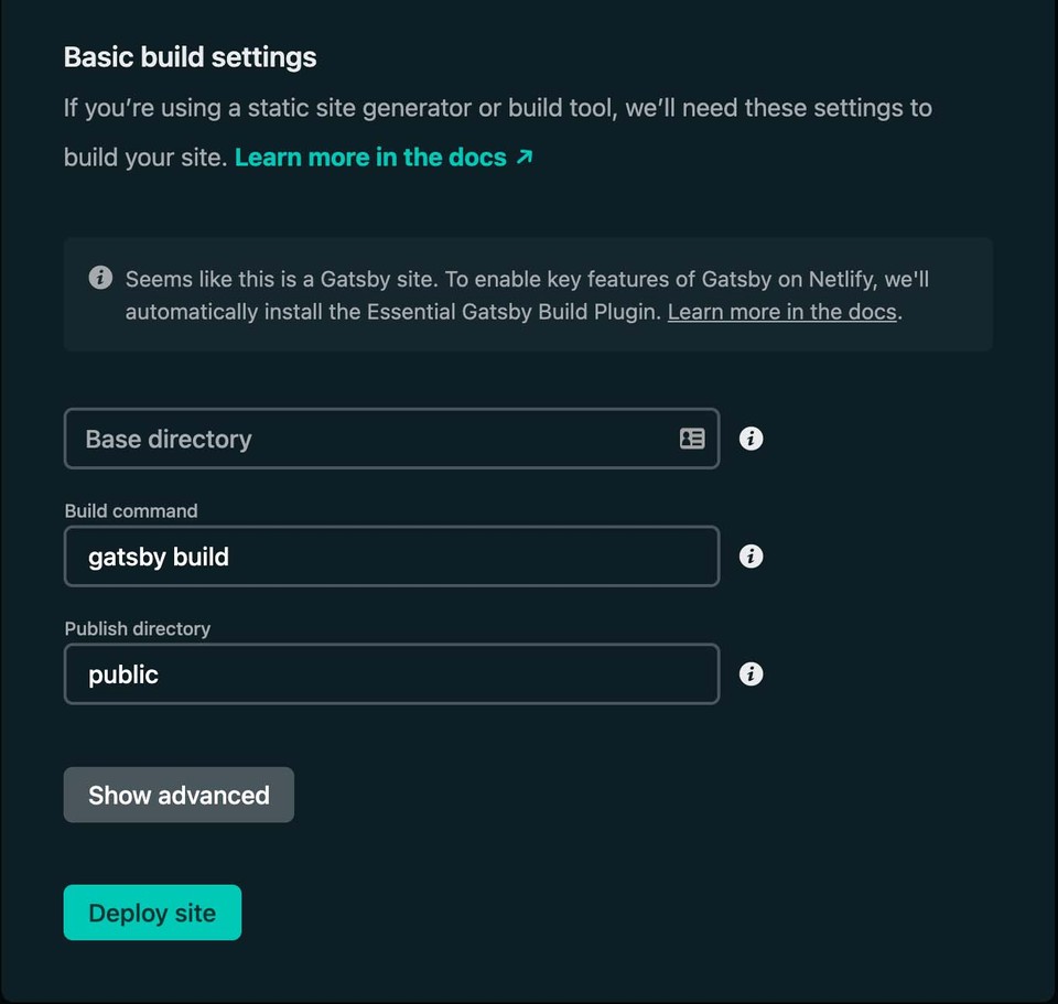 Configure Build settings