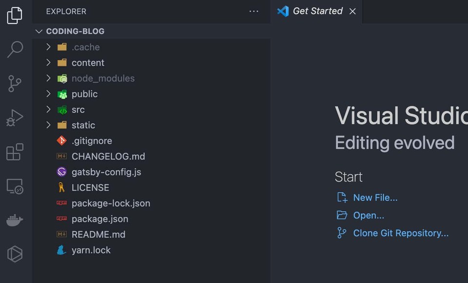 Open the repository folder in VScode's file explorer